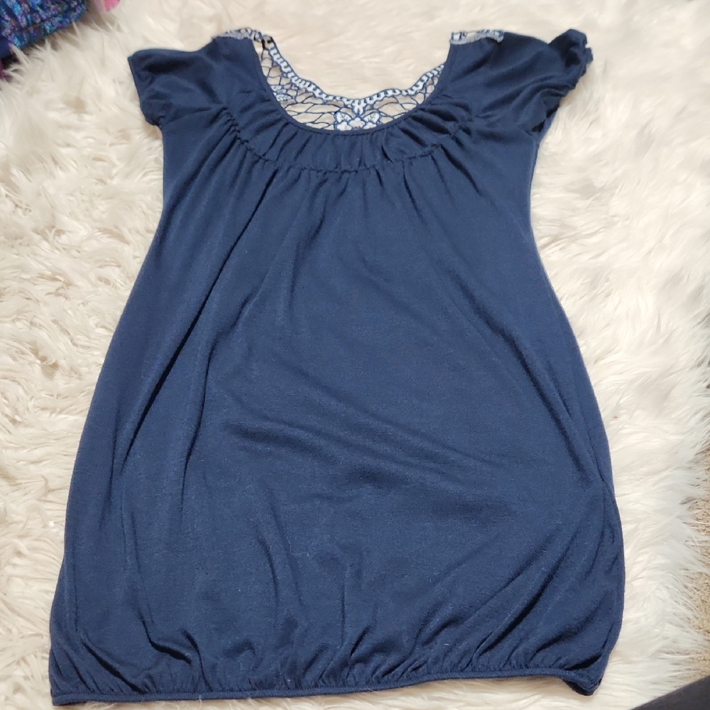 Blu Heaven Woven Back Dress- Small